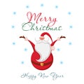 Merry Christmas! Happy New Yea. Santa Claus in Christmas snow scene. Royalty Free Stock Photo